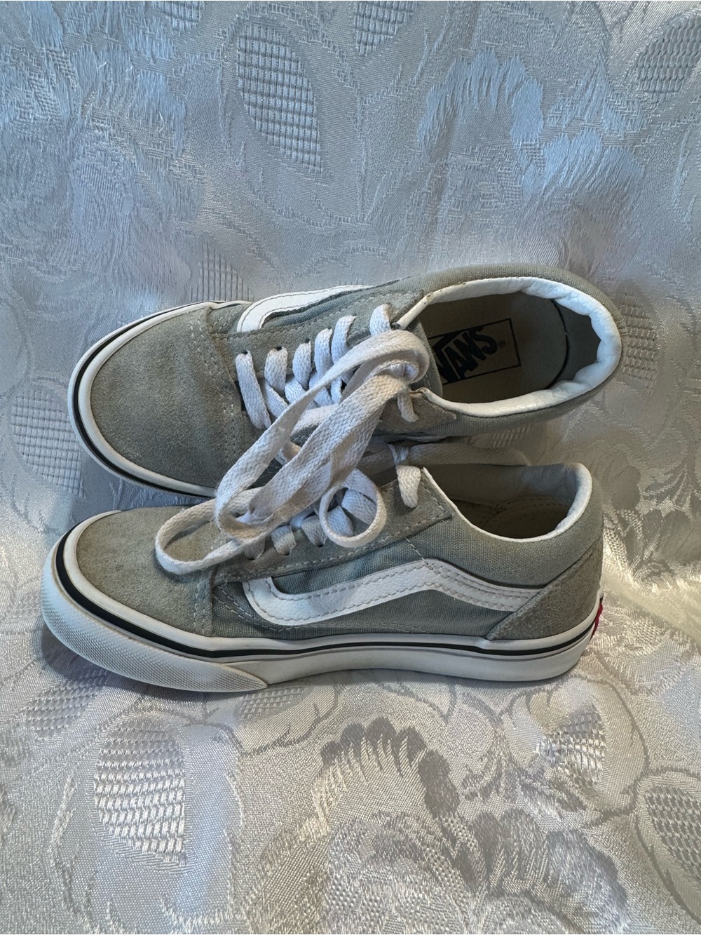Kids Vans Off The Wall Gray Size 13.5